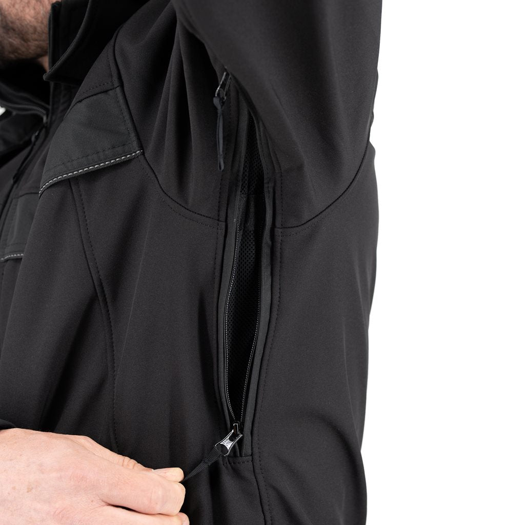 Chaqueta softshell negra con capucha modelo 2012 para policías militares