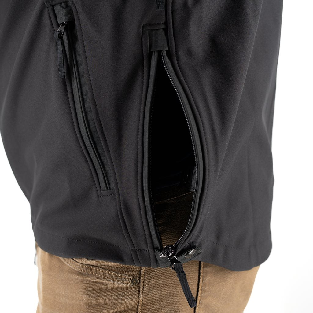 Chaqueta softshell negra con capucha modelo 2012 para policías militares