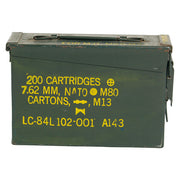 Caja metálica usada para munición CAL.30, aprox. ext 26×10×18 cm
