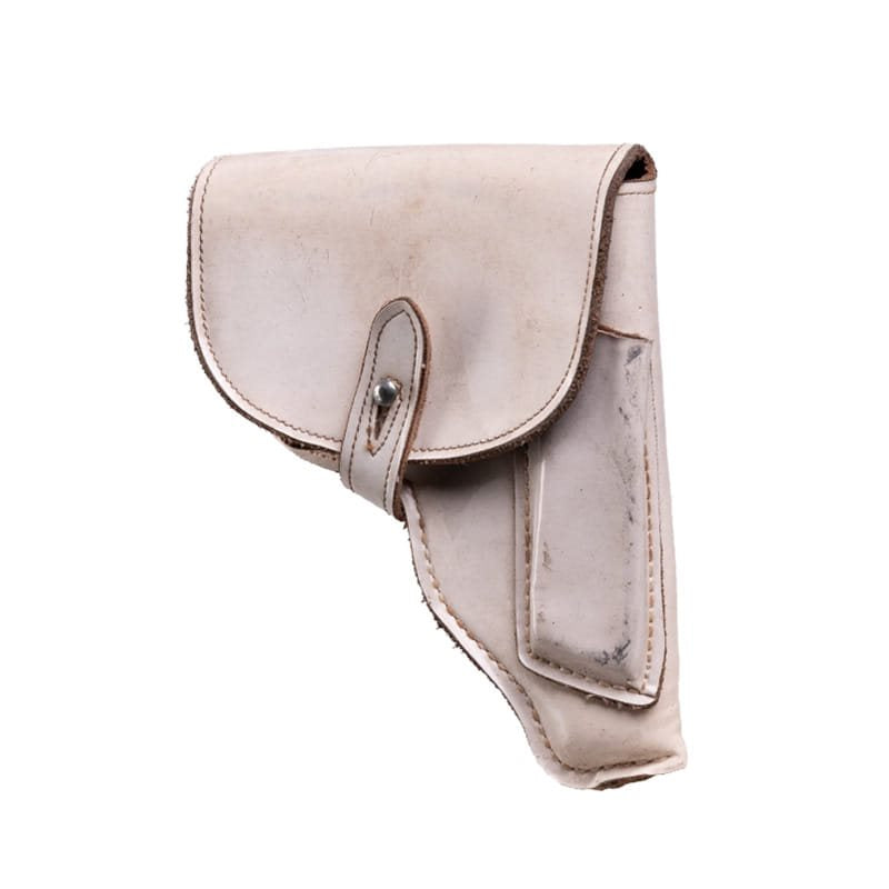 Funda de cuero blanca para pistola Makarov, usada, con porta cargador