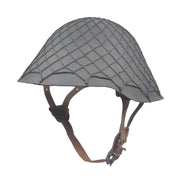 Casco NVA verde con red de camuflaje, usado, material: acero