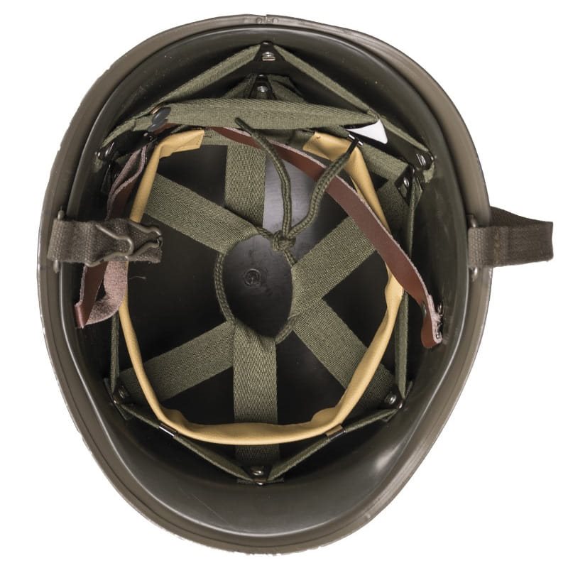 Imagen réplica casco US M-1 con barboquejo y forro interior