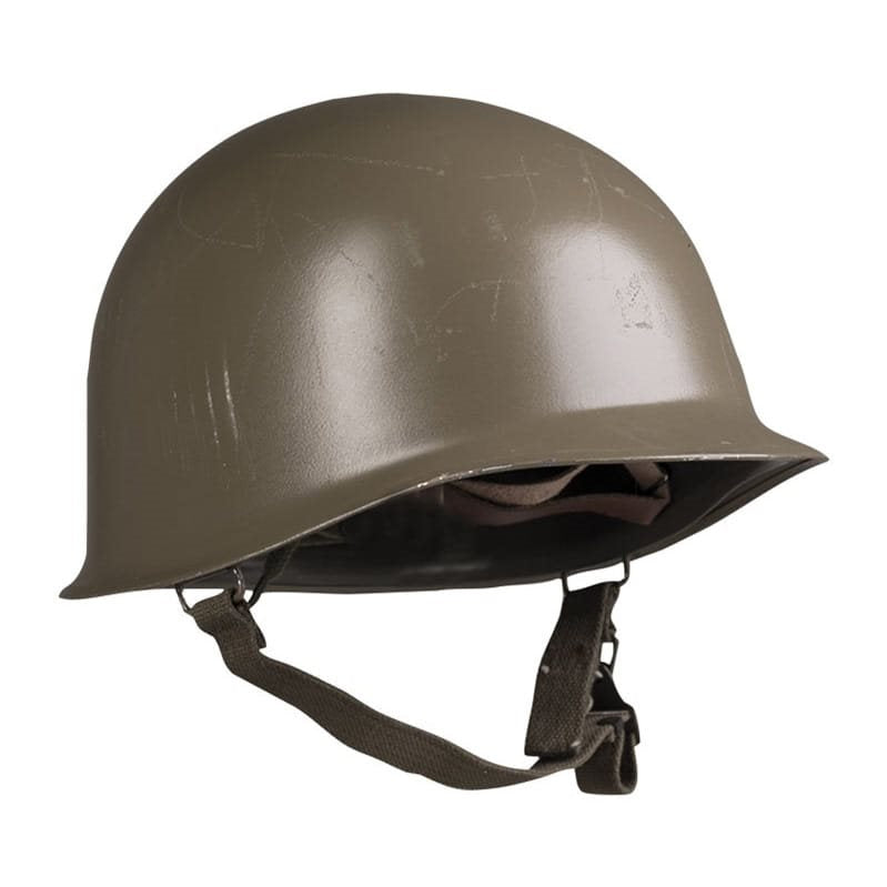 Imagen réplica casco US M-1 con barboquejo y forro interior