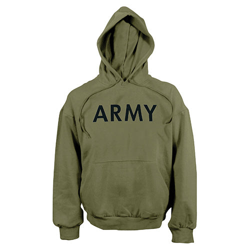 Sudadera US ARMY Rothco con capucha verde y estampado ARMY en el pecho
