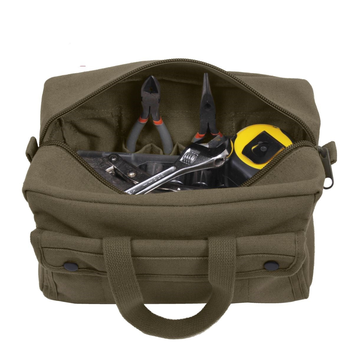 Bolsa pequeña de lona MECHANICS TOOL GI estilo WOODLAND con bolsillos organizadores internos para herramientas