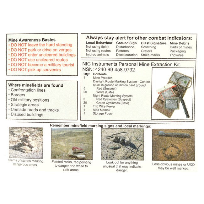 Imagen del kit británico de señalización de minas DPM DESERT