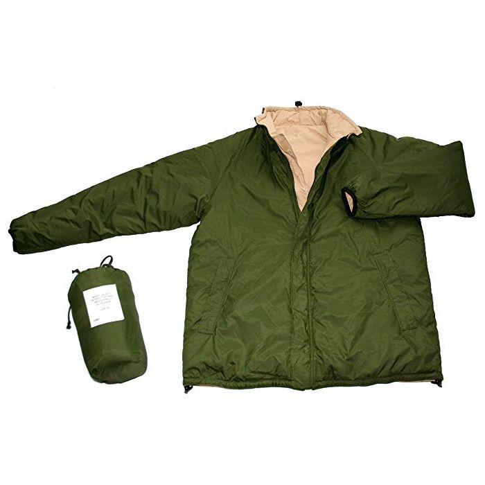 Chaqueta británica reversible THERMAL verde/arena, nueva o casi nueva
