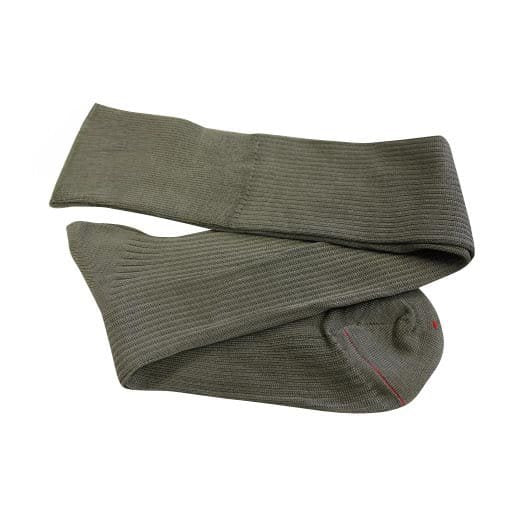 Calcetines hasta la rodilla franceses verdes estilo militar, mezcla poliéster/lana, nuevos