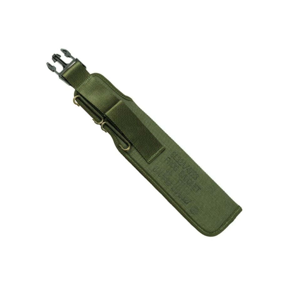 Funda británica verde para machete con correa FASTEX y bolsillo para piedra de afilar, 11 x 32,5 cm