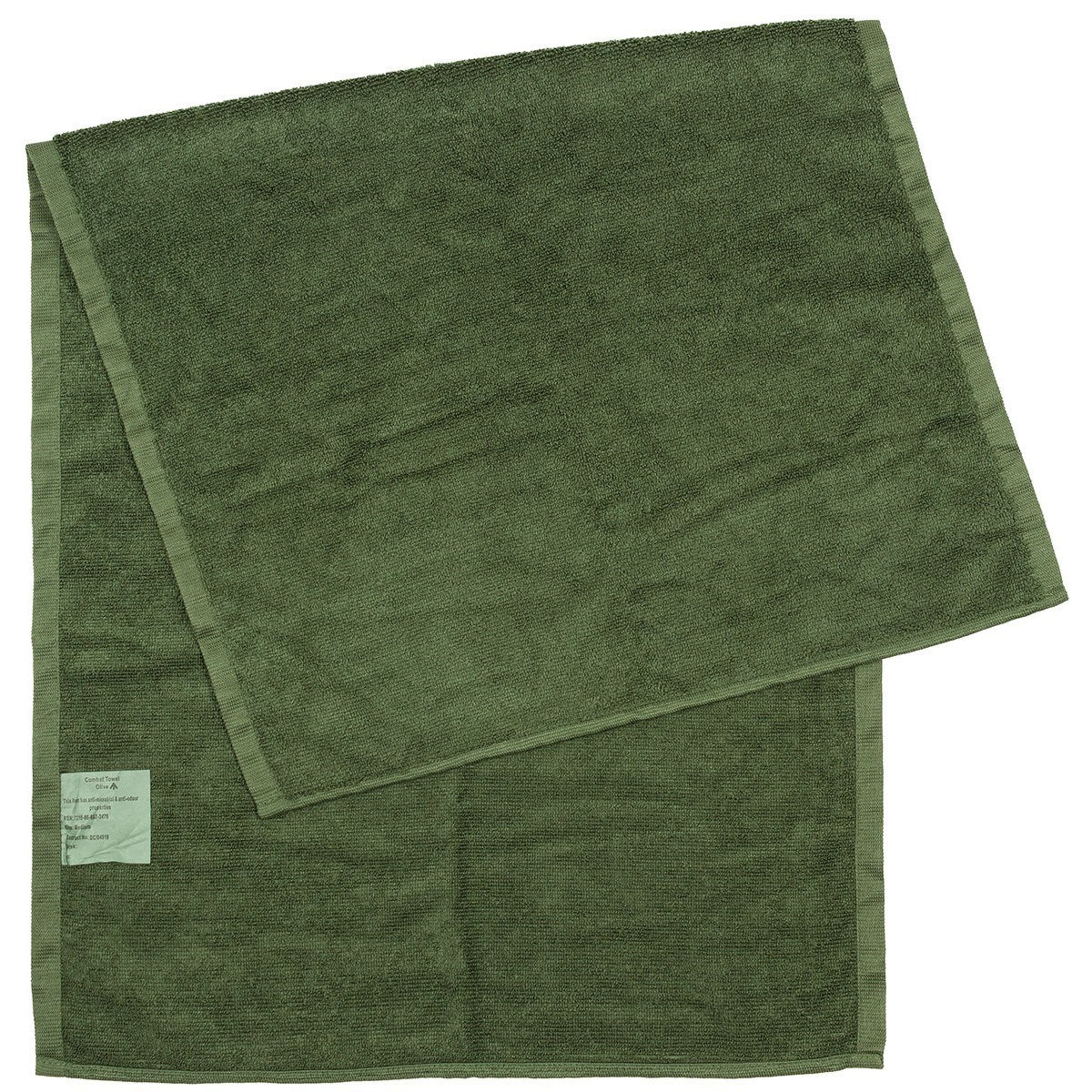 Toalla rápida verde británico usada 150x100 cm de 100% poliéster, procedente de almacenes del ejército británico
