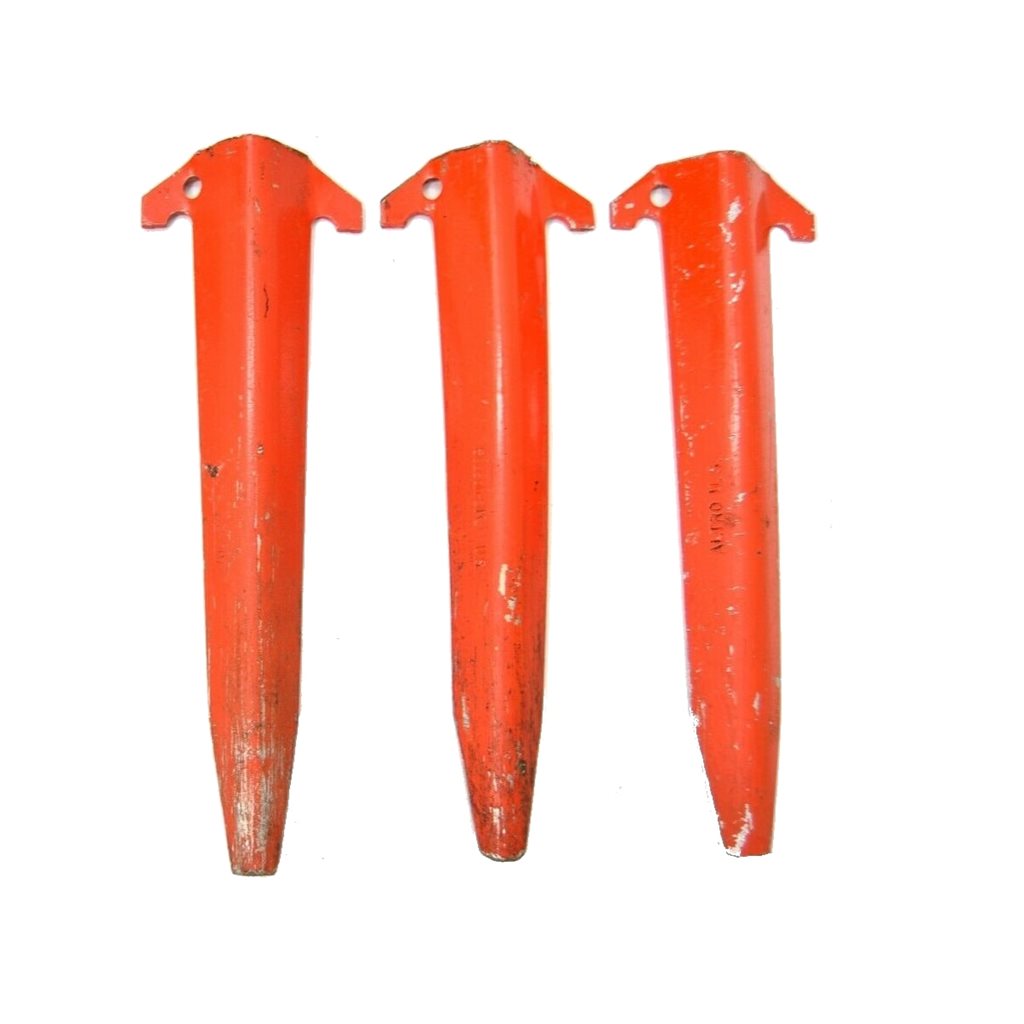 Juego de 3 piquetas de tienda US de aluminio usadas