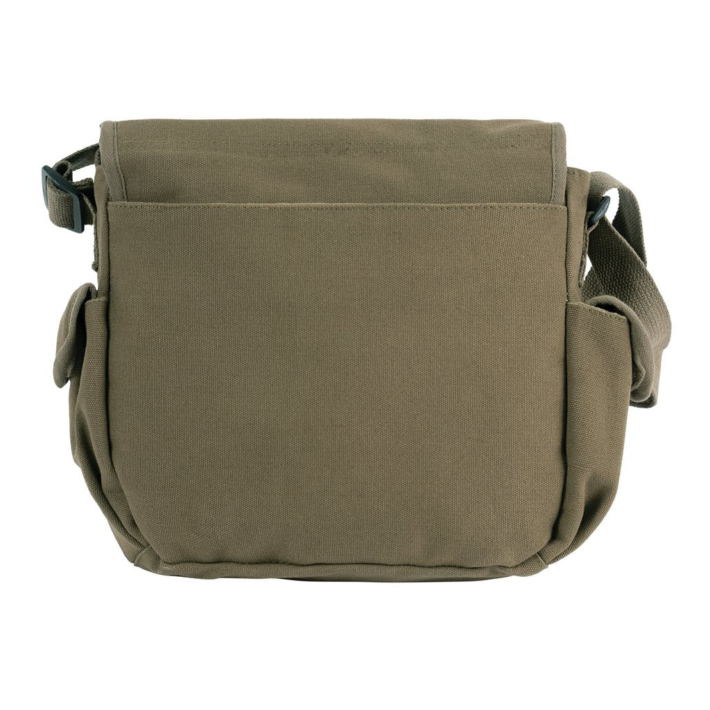 Bolsa bandolera URBAN EXPLORER negra en lona de algodón con múltiples bolsillos, 31 x 25 x 11 cm
