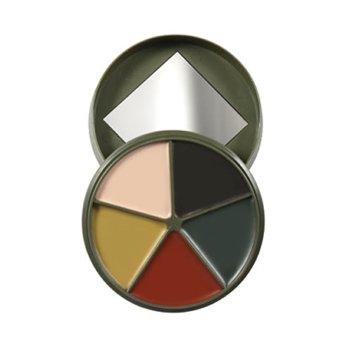Pintura de camuflaje 5 colores en caja verde con espejo