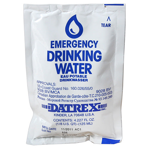 Sachet de agua DATREX 125 ml - envase tratado para evitar desgarros accidentales