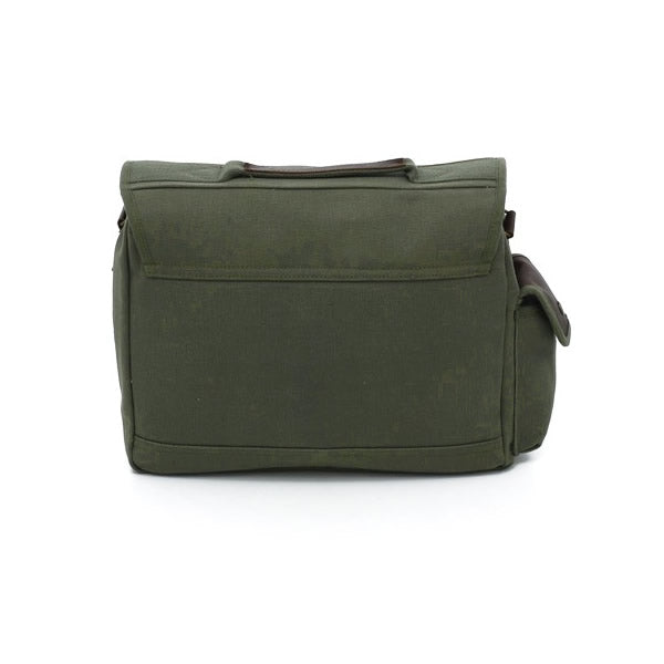 Bolso bandolera Vintage Trailblazer Rothco verde en algodón con detalles en cuero 38 x 28 x 13 cm