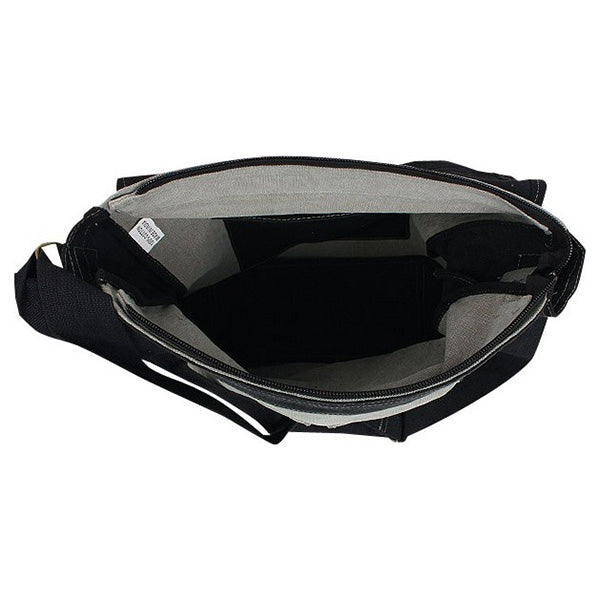 Bolsa vintage negra para documentos 38x36x10 cm con correa ajustable de 5 cm