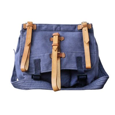 Bolso bandolera CHLEBNÍK de lona con correas de cuero rumano, medidas aprox. 32 x 28 x 12 cm