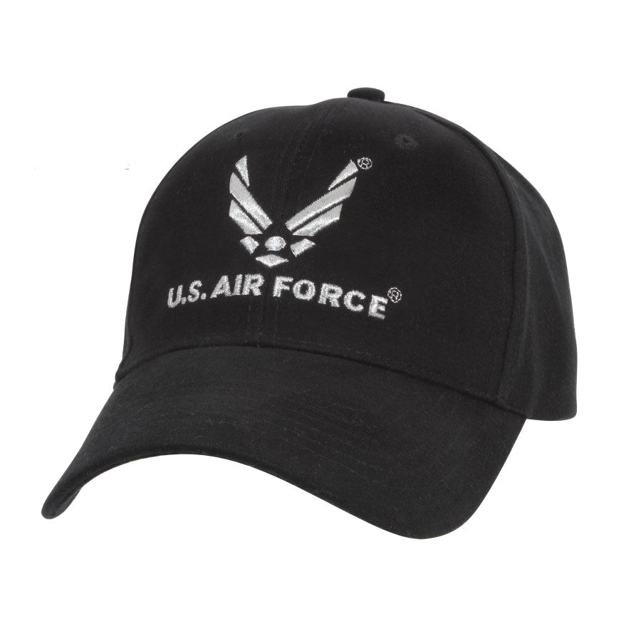 Gorra negra U.S. AIR FORCE con bordado oficial y correa ajustable