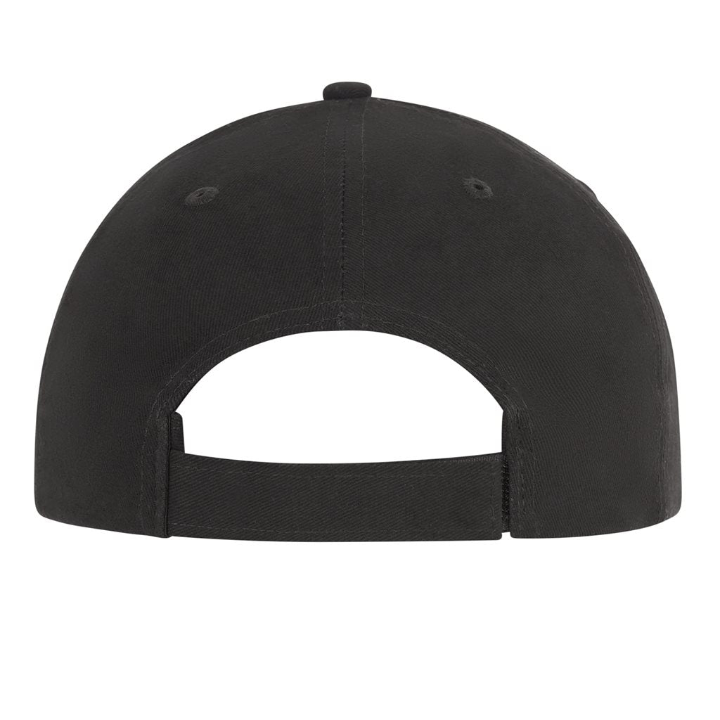 Gorra baseball negra con bordado POLICE, banda interior acolchada y ajuste mediante correa con hebilla metálica