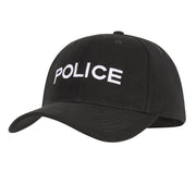 Gorra POLICE negra estilo béisbol con bordado y ajuste mediante correa (9283)