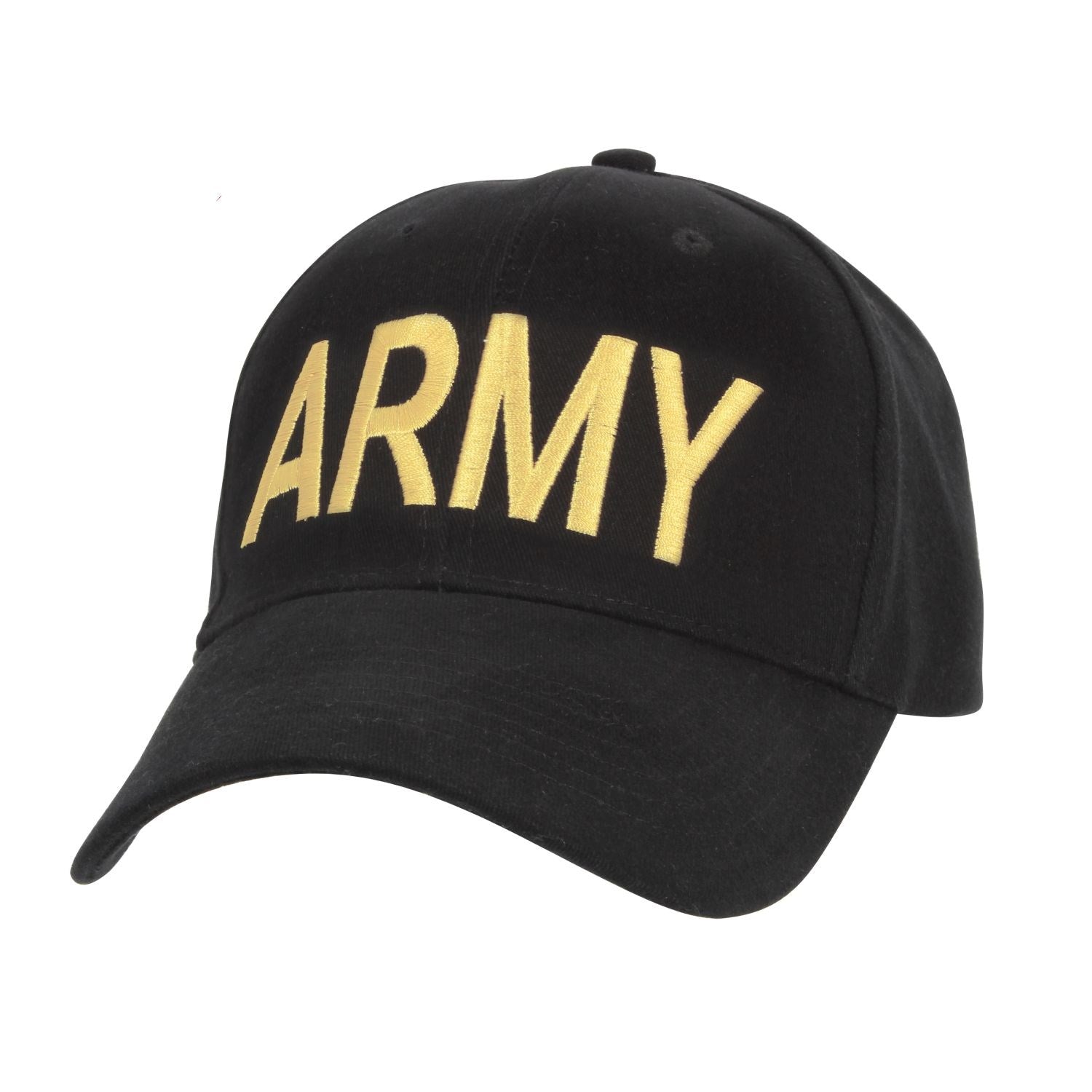 Gorra baseball negra con bordado ARMY, correa ajustable y cinta interior acolchada