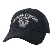 Gorra baseball negra 'SPECIAL FORCES' bordada, 100% algodón, hebilla metálica ajustable