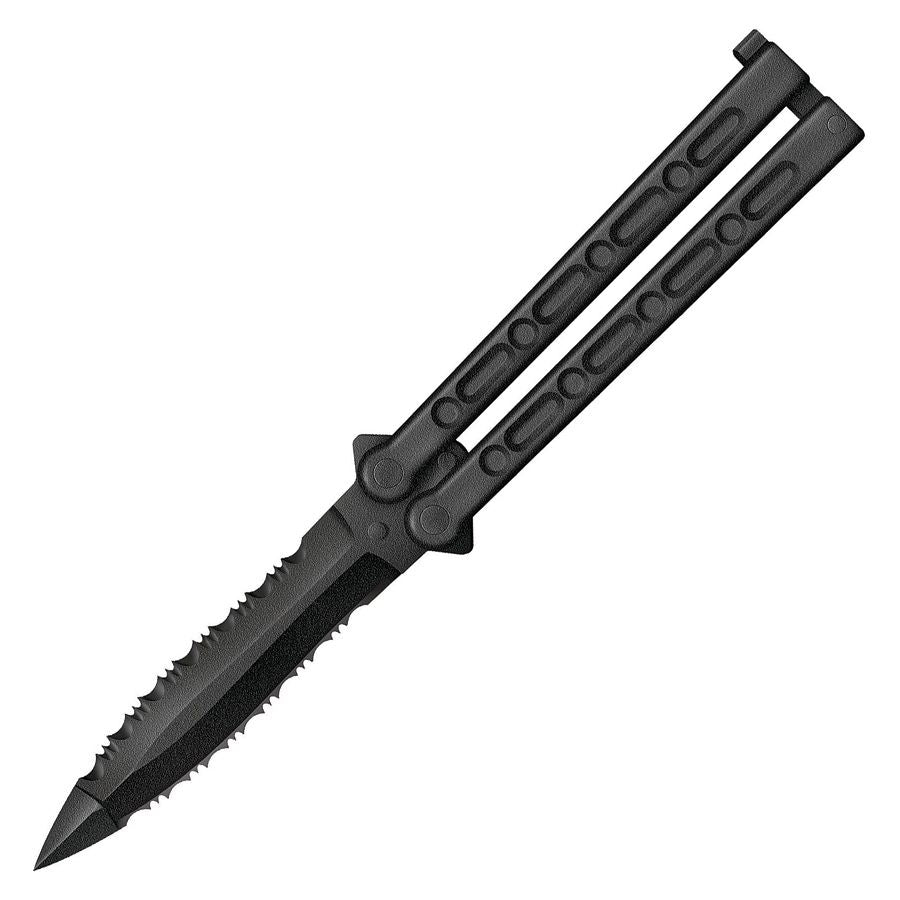 Navaja mariposa FGX de plástico negra, hoja dentada 127 mm, Cold Steel
