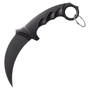 Cuchillo karambit FGX de plástico negro con hoja fija y punta afilada