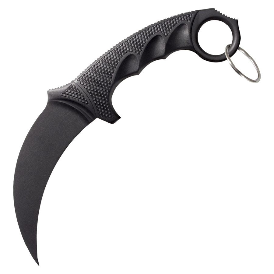 Cuchillo karambit FGX de plástico negro con hoja fija y punta afilada