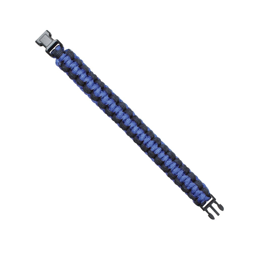 Pulsera SURVIVAL Paracord azul-negro de Rothco con hebilla fastex y diseño trenzado
