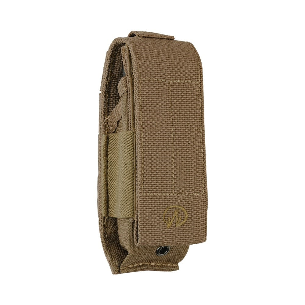Funda MOLLE nylon marrón LEATHERMAN XL con bolsillo interior, cierre velcro y correa para cinturón