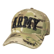 Gorra DELUXE ARMY Multicam con bordado negro 'ARMY' y cierre de velcro