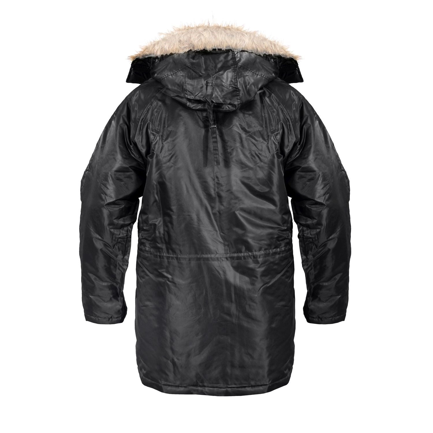 Parka N-3B larga negra, vista frontal