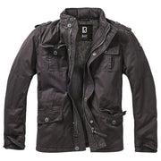 Chaqueta BRITANNIA acolchada negra de algodón con capucha y cuatro bolsillos