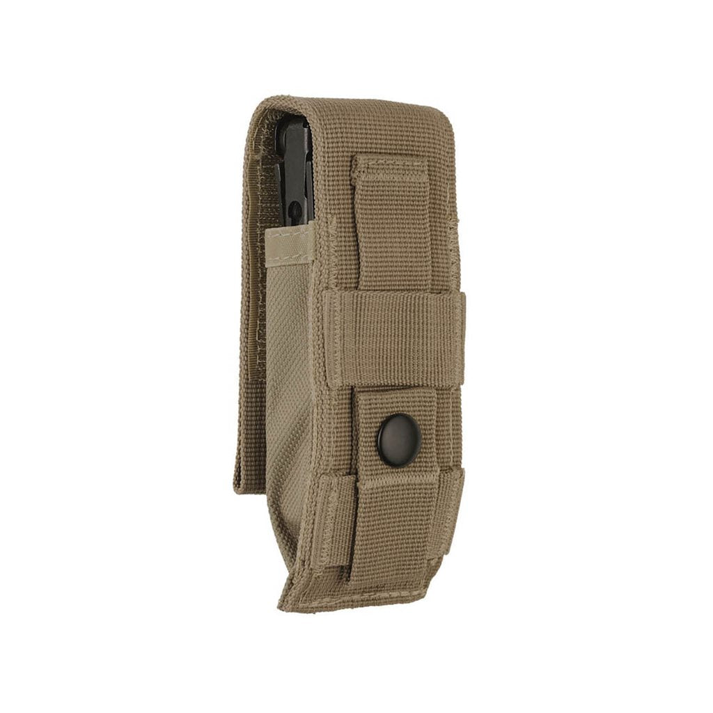 Funda Leatherman nylon MOLLE L marrón con bolsillo interior para accesorios