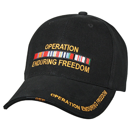 Gorra DELUXE ENDURING FREEDOM negra con bordado 3D