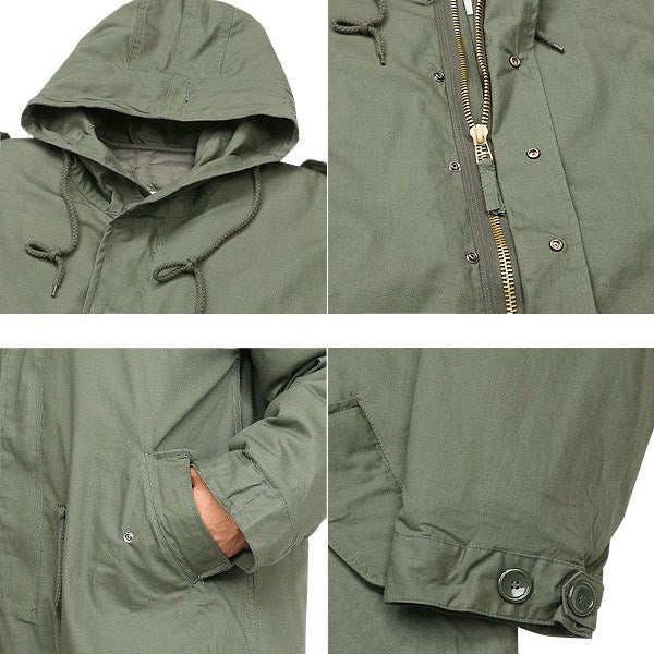 Parka M-51 Fishtail verde, réplica de parka militar con forro interior desmontable