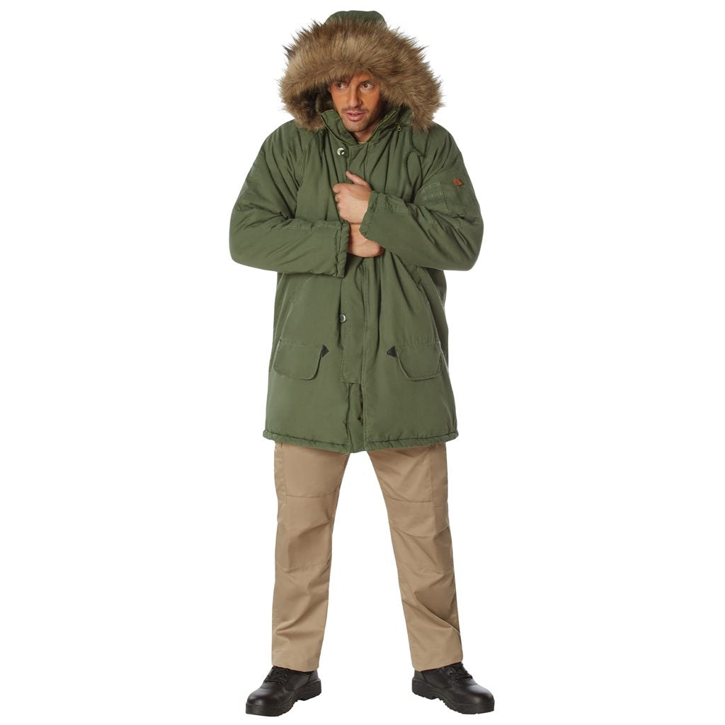 Parka N-3B VAGE verde, vista frontal de la prenda