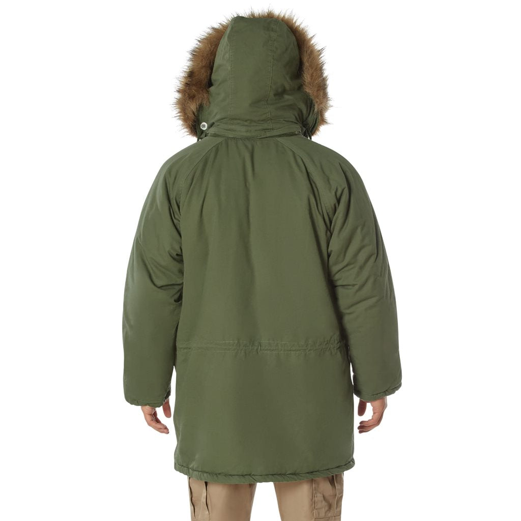 Parka N-3B VAGE verde, vista frontal de la prenda