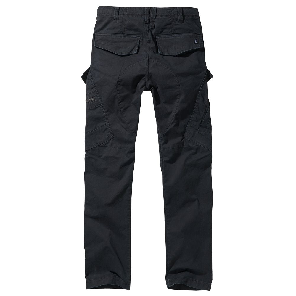 Pantalones Brandit ADVEN SIM FIT negros con bolsillos cargo