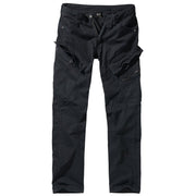 Pantalones Brandit ADVEN SIM FIT negros con bolsillos cargo