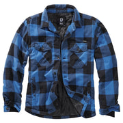 Camisa LUMBERJACKET de franela negra y azul manga larga con bolsillos BRANDIT