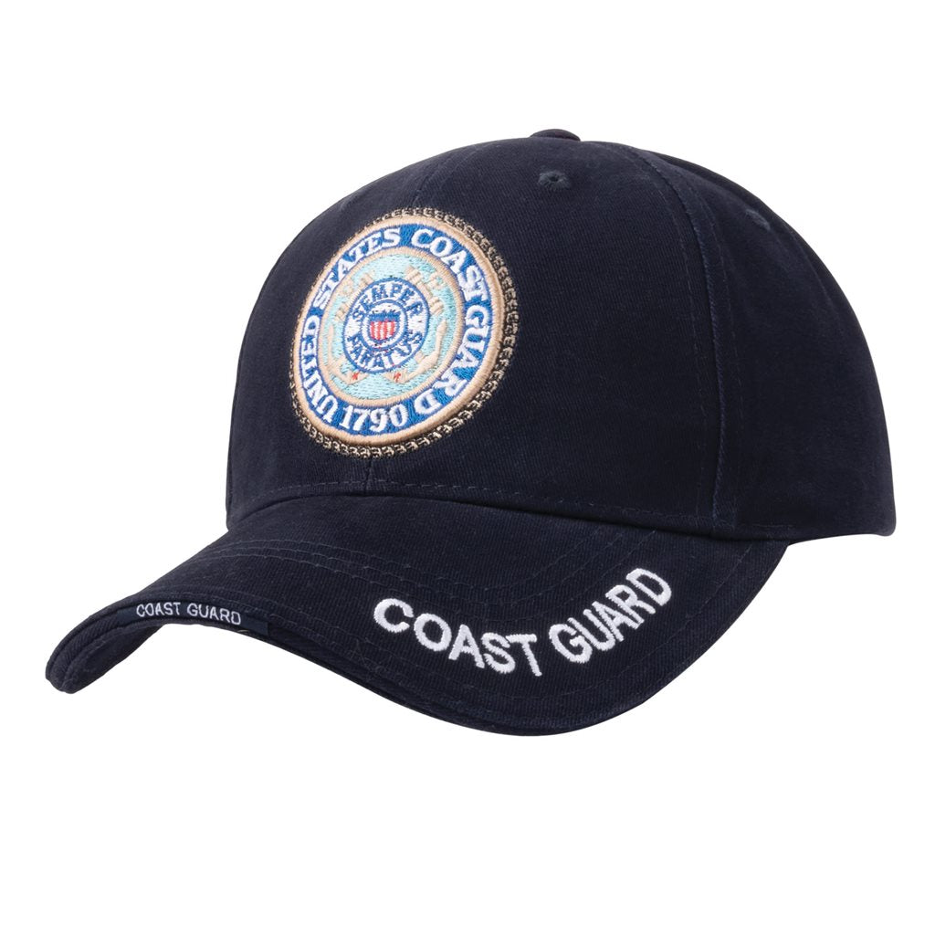 Gorra DELUXE U.S. COAST GUARD con escudo bordado 3D y visera rígida