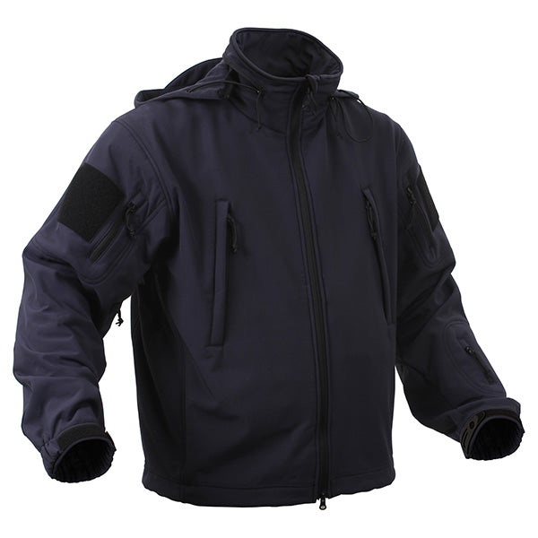 Chaqueta Tactical softshell con capucha, color oscuro, modelo 9511