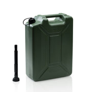 Bidón plástico verde para carburante 20 L con tubo de vertido y cierre giratorio