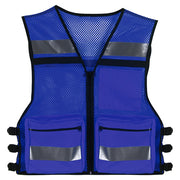 Chaleco reflectante EMS azul para unidades de rescate, resistente y de alta visibilidad