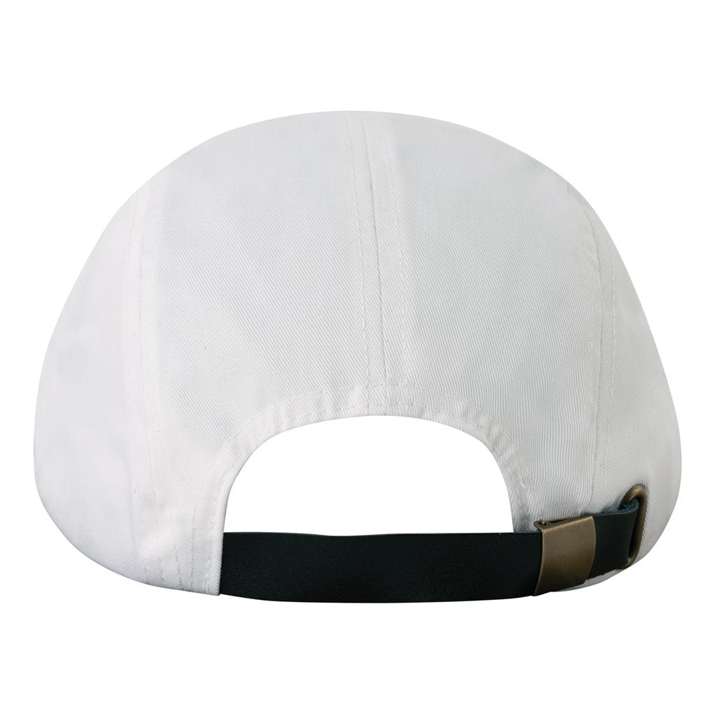 Gorra WOODLAND con dos orificios de ventilación laterales y correa de cuero ajustable