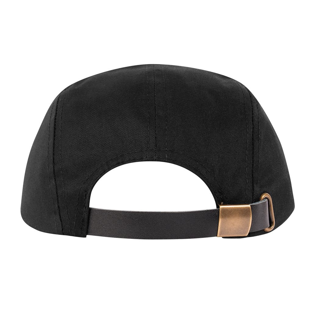 Gorra WOODLAND con dos orificios de ventilación laterales y correa de cuero ajustable