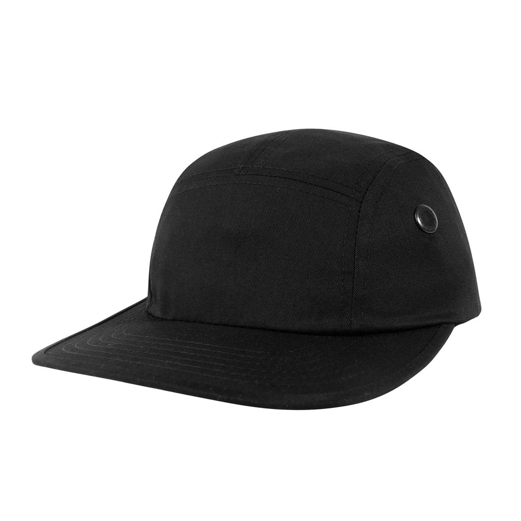 Gorra WOODLAND con dos orificios de ventilación laterales y correa de cuero ajustable