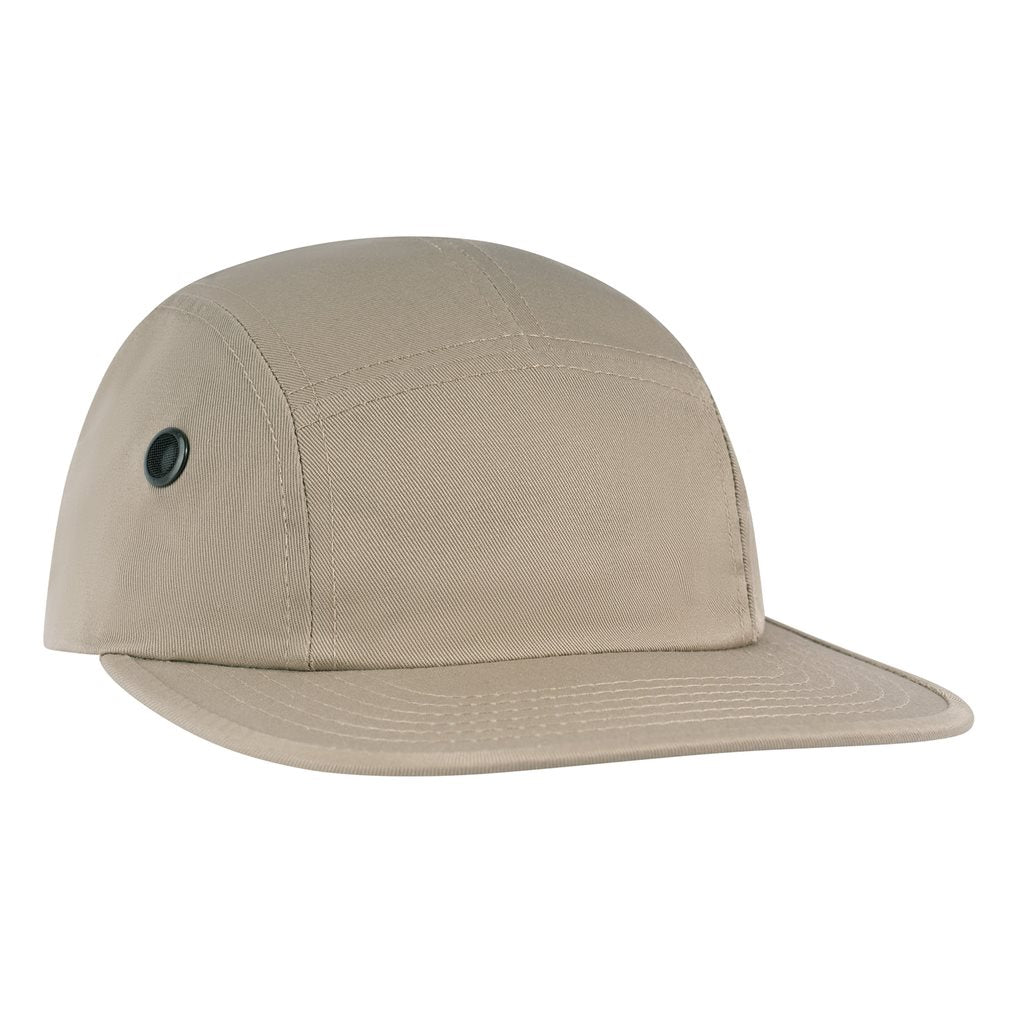 Gorra WOODLAND con dos orificios de ventilación laterales y correa de cuero ajustable
